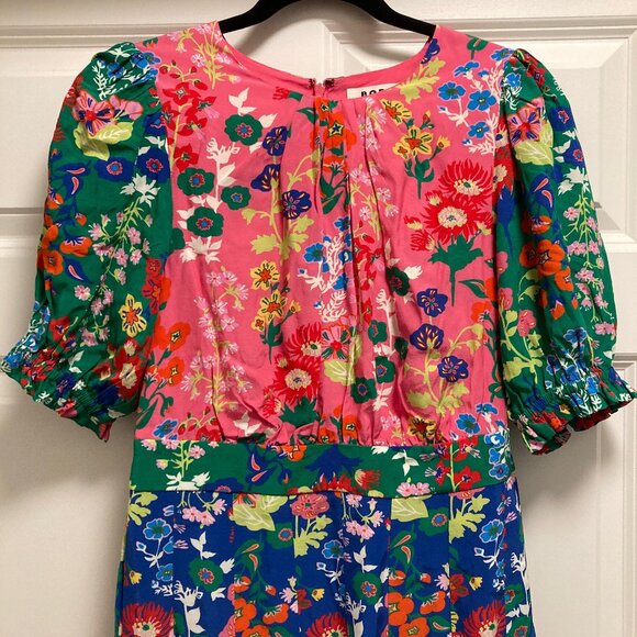 Boden Liv Floral Pleat Detail Midi Dress Size 4 - Picture 3 of 10